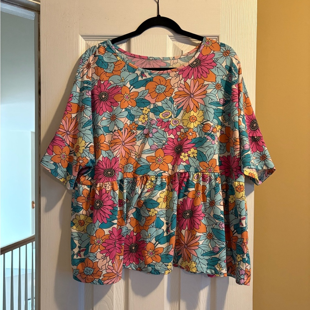 SHEIN Floral Peplum top XL